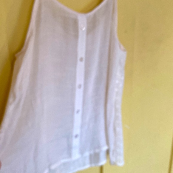 WHITE POETRY SHEER CAMISOLE TANK LINED LACE BRAT GIRL SUMMER STRAPS Sz M… - Picture 8 of 14